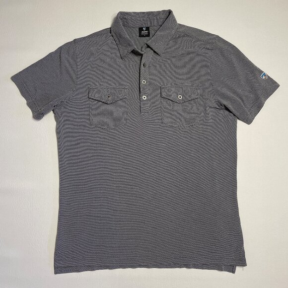 Kuhl Other - Kuhl Polo Shirt Men S Gray Icelandr Lightweight Pockets Short Sleeve Performance